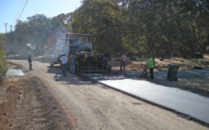 equipment working on road